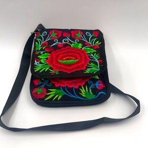 Imported embroidered floral crossbody from Mexico